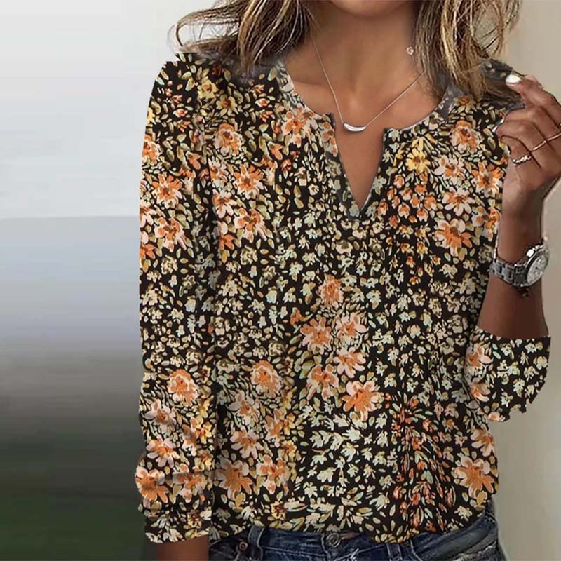 Vintage T-Shirt Med Blommigt Tryck – Lena & Monica