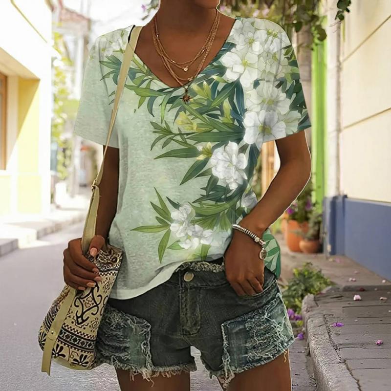 Vintage T-Shirt Med Blommigt Tryck – Lena & Monica