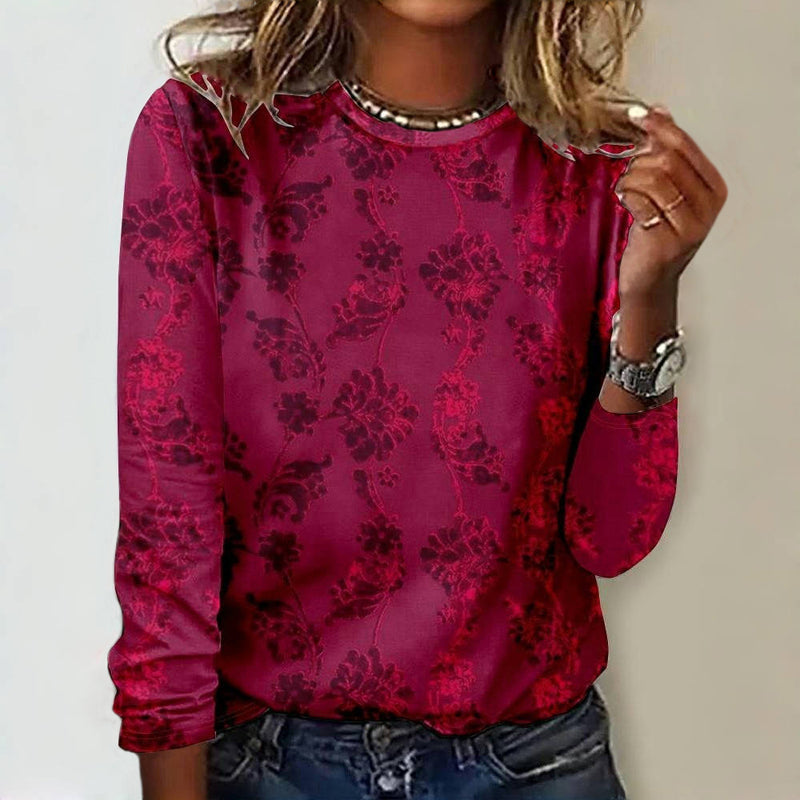 Vintage T-Shirt Med Blommigt Tryck – Lena & Monica