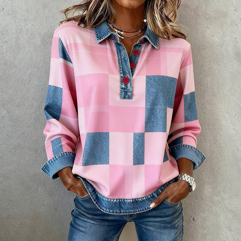Bluse Mit Herz- Und Blumendruck