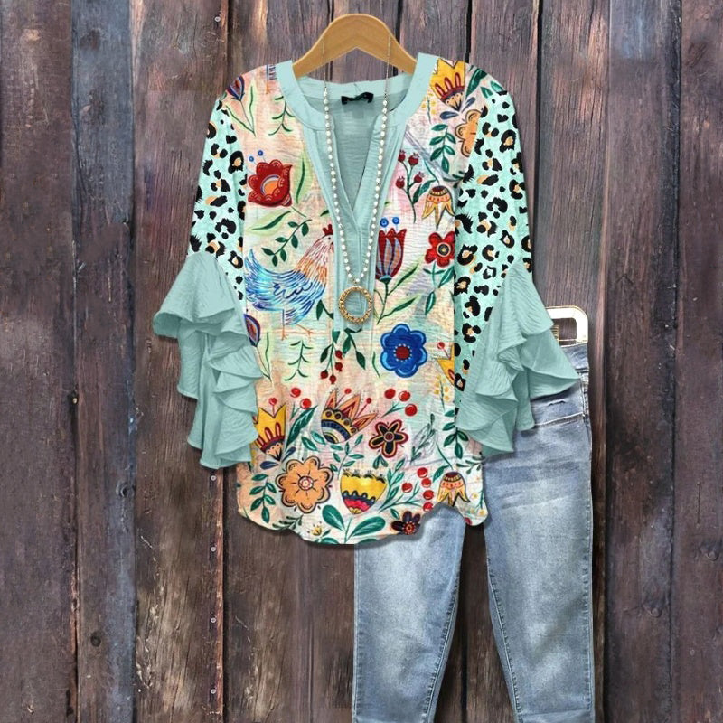 Vintage Bluse Mit Farbverlauf