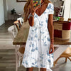 Casual Klänning Med Bladmönster