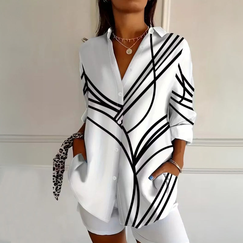 Bunte Bluse Mit Geometrischem Druck