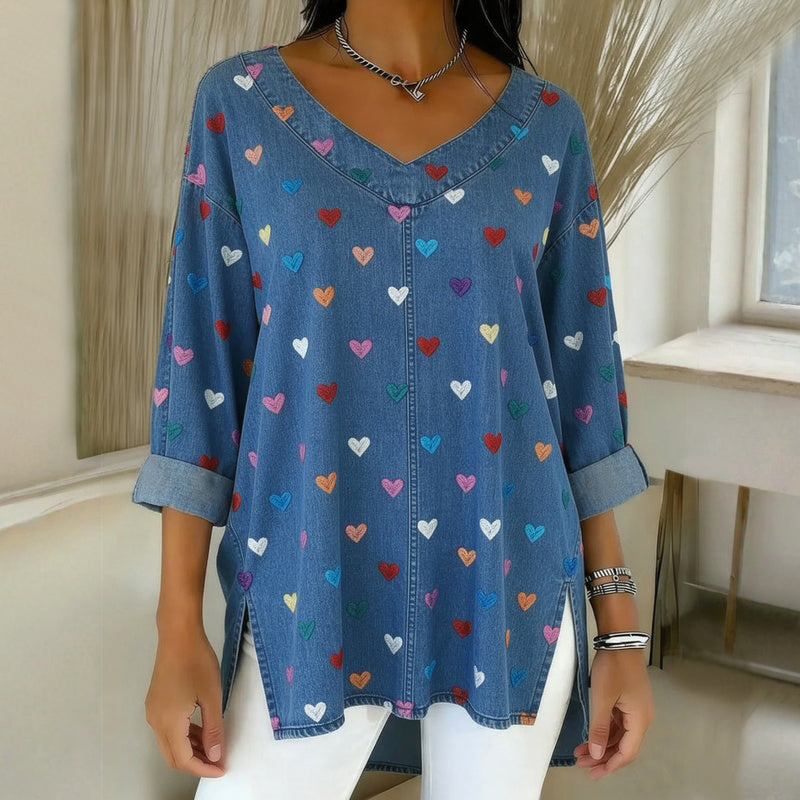 Lässiges Bedrucktes Patchwork-Kleid