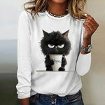 Kreativ T-Shirt Med Katttryck