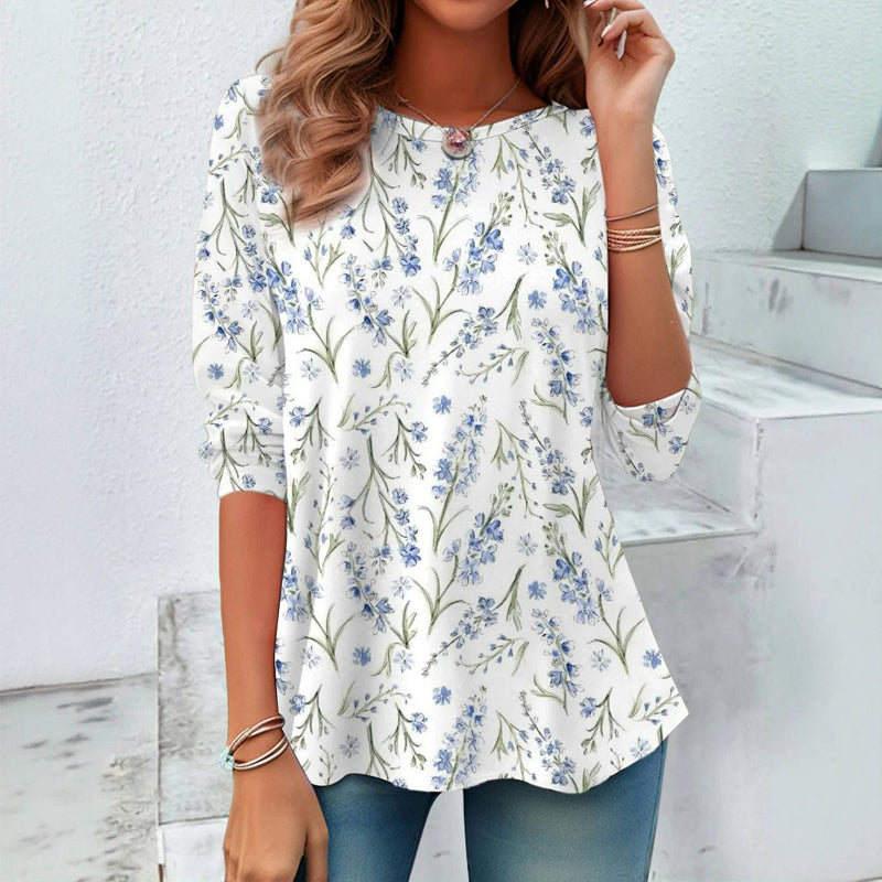 Vintage T-Shirt Med Blommigt Tryck – Lena & Monica