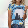 Casual T-Shirt Med Katttryck