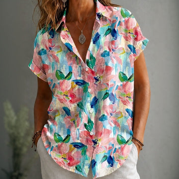 Bunte Bluse Mit Geometrischem Druck