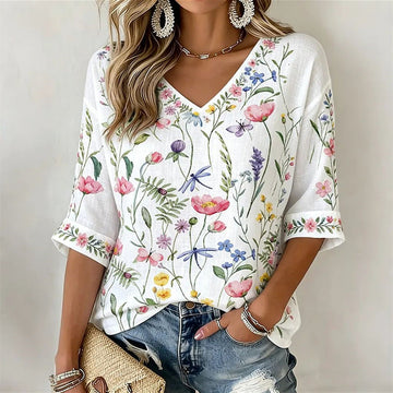 Vintage T-Shirt Mit Blumendruck