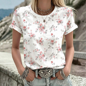 Vintage T-Shirt Mit Blumendruck