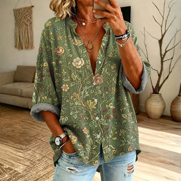 Bluse Mit Herz- Und Blumendruck