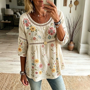 Lässiges Bedrucktes Patchwork-Kleid