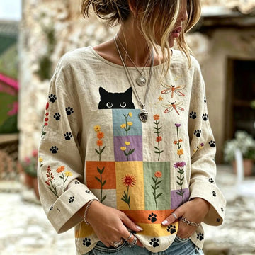 Buntes T-Shirt Mit Abstraktem Druck