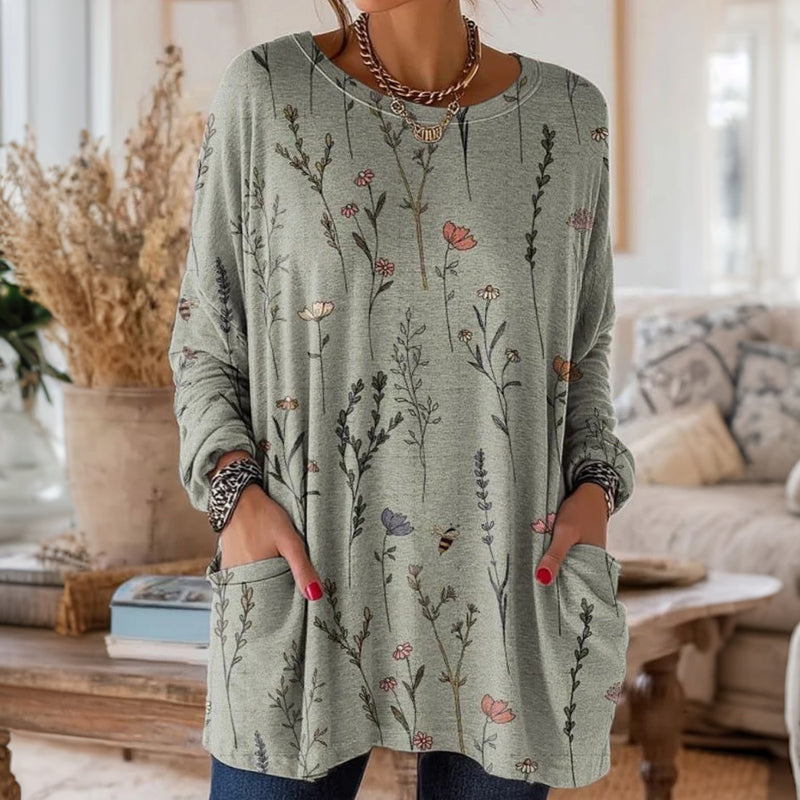 Vintage T-Shirt Mit Blumendruck
