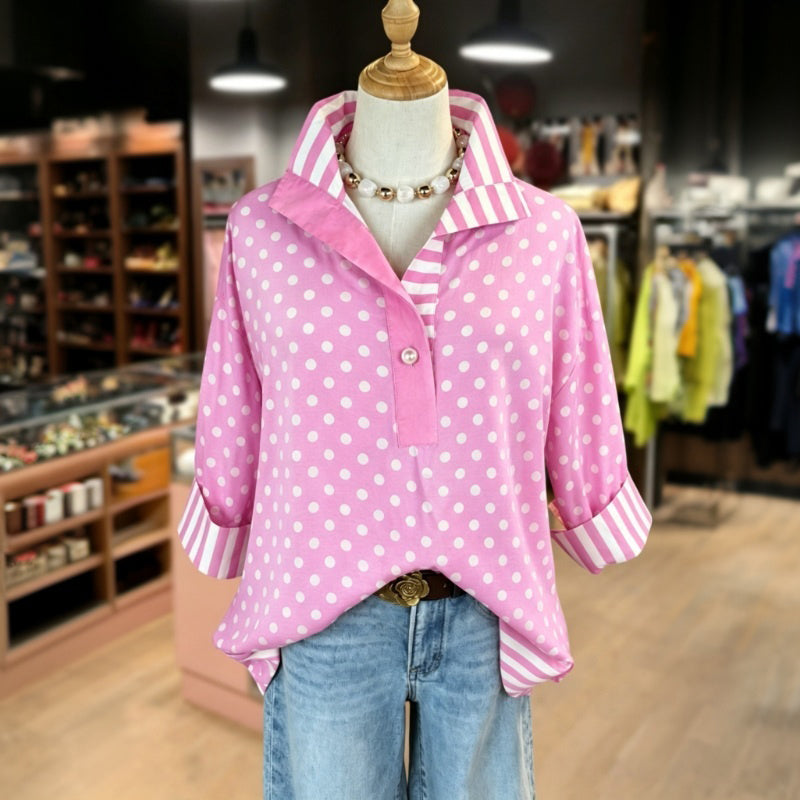 Bluse Mit Herz- Und Blumendruck