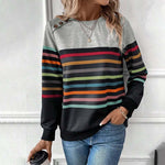 Casual Färgglad Randig Sweatshirt