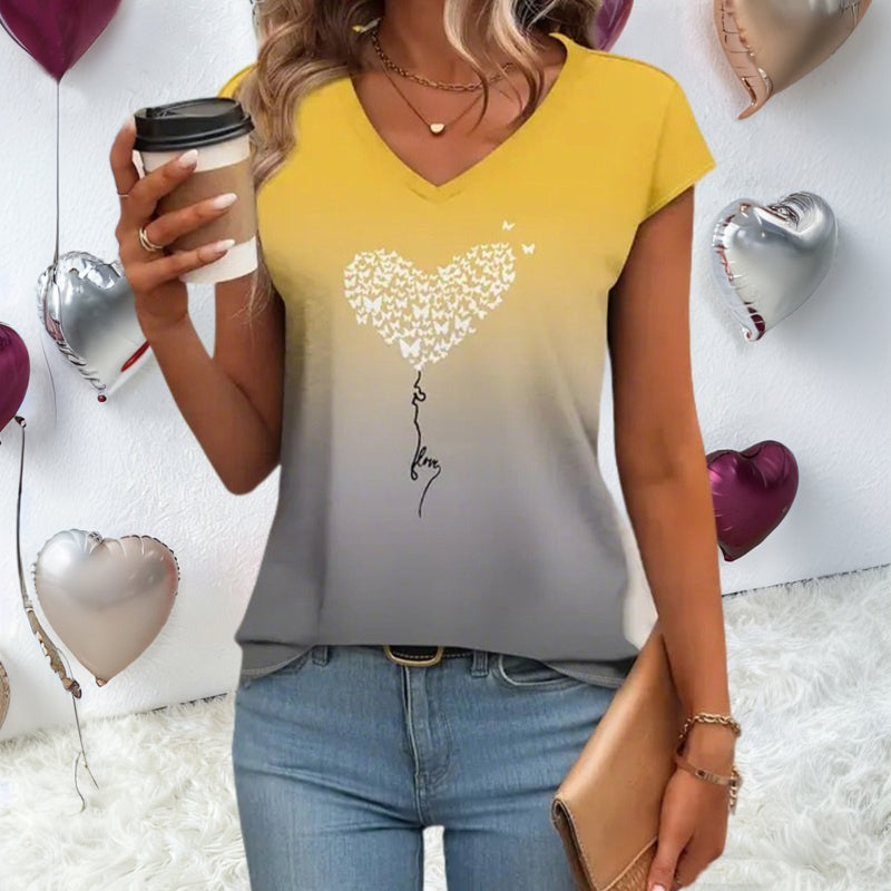 Lässiges T-Shirt Mit Katzen-Print