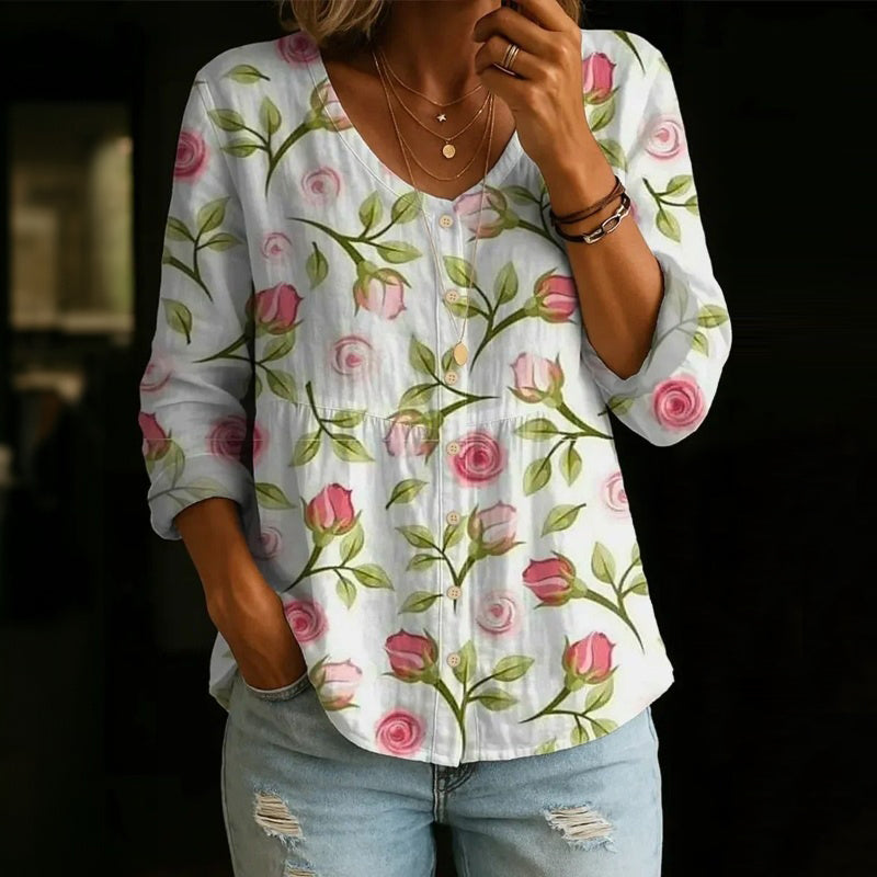 Vintage T-Shirt Mit Blumendruck