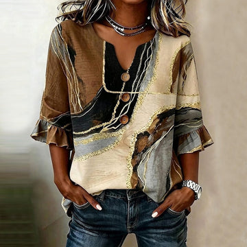 Bluse Mit Herz- Und Blumendruck