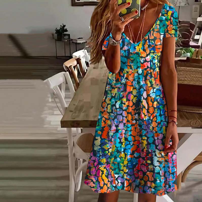 Vintage Färgglad Klanning