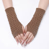 Enfärgade Stickade Handskar