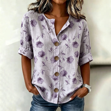 Bedruckte Bluse Im Vintage-Ethno-Stil