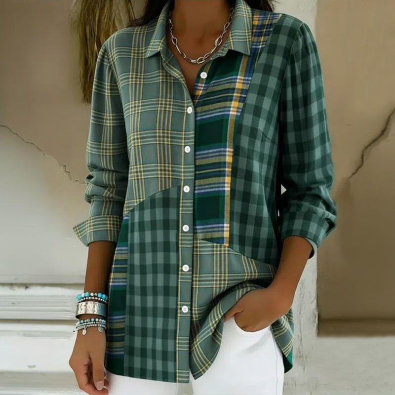 Bedruckte Bluse Im Vintage-Ethno-Stil