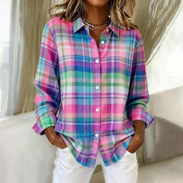 Bedruckte Bluse Im Vintage-Ethno-Stil