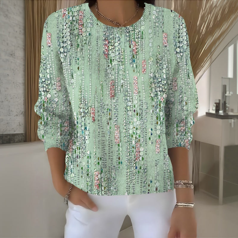 Buntes T-Shirt Mit Geometrischem Druck