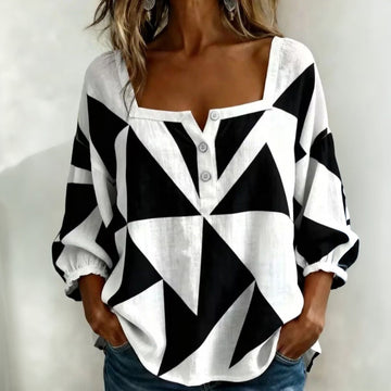 Buntes T-Shirt Mit Geometrischem Druck