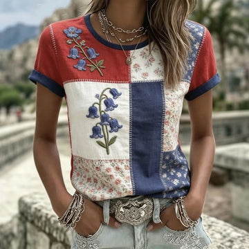 Bunte Bluse Mit Geometrischem Druck