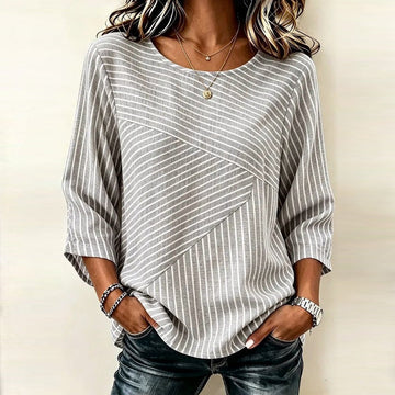 Lässige Bluse Mit Blattdruck