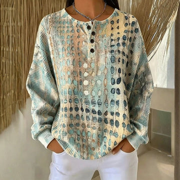 Lässige Bluse Mit Blattdruck