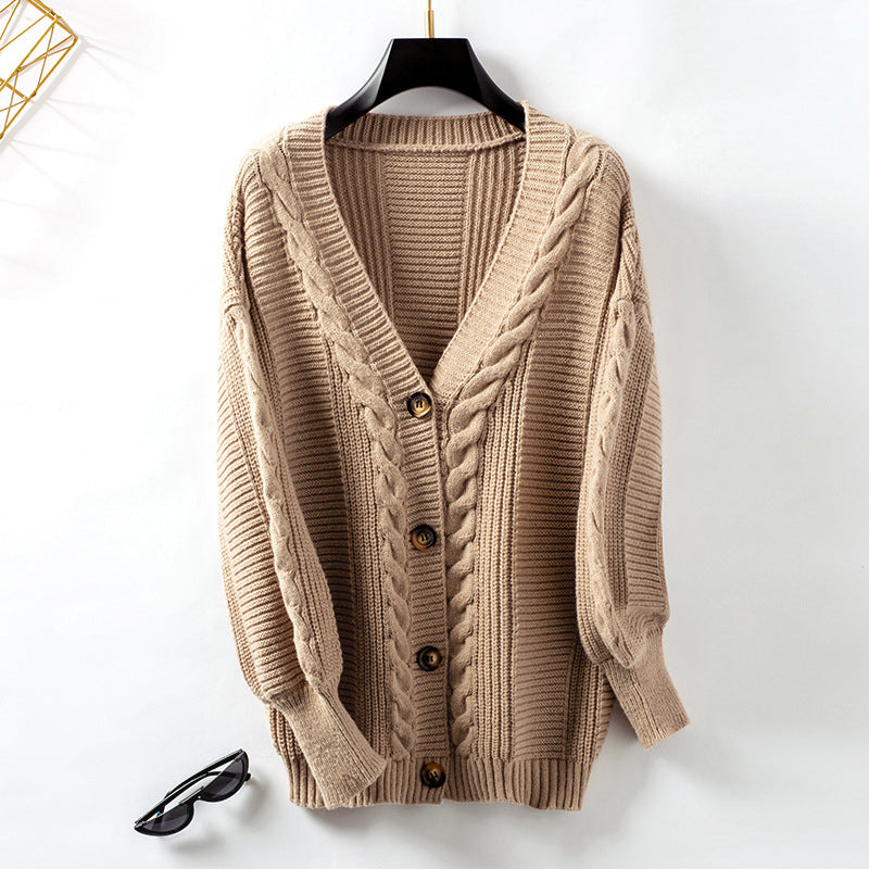 Vintage Casual Stickad Cardigan