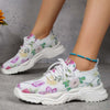 Enkla Sneakers Med Blommönster