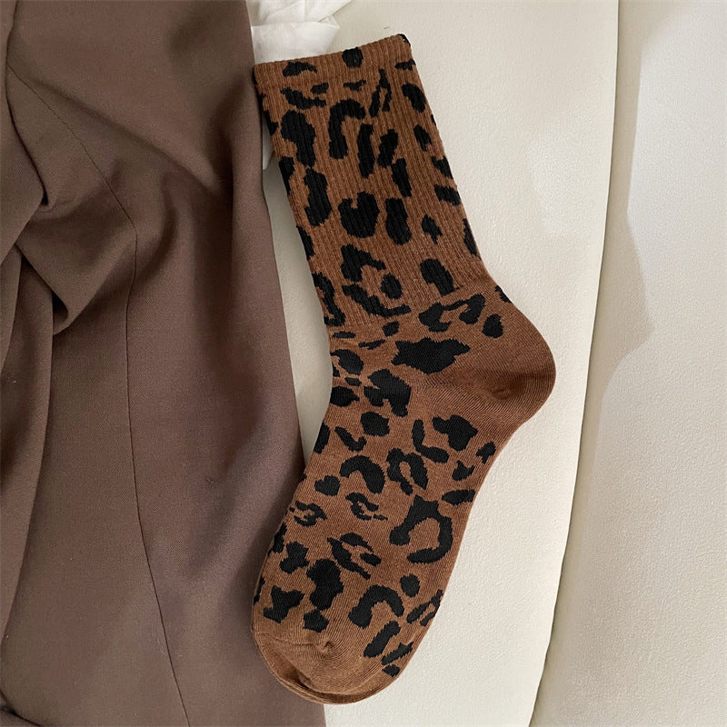 Vintage Strumpor Med Leopardtryck