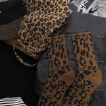 Vintage Strumpor Med Leopardtryck