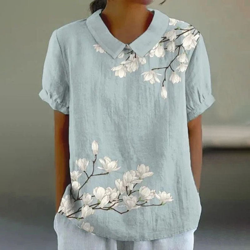 Vintageblus Med Blommönster