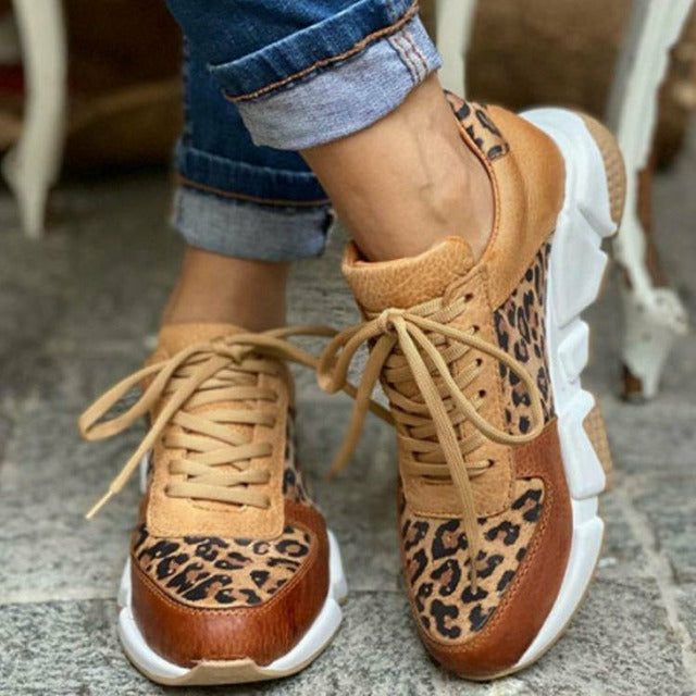 Lediga Sneakers Med Leopardmönstret
